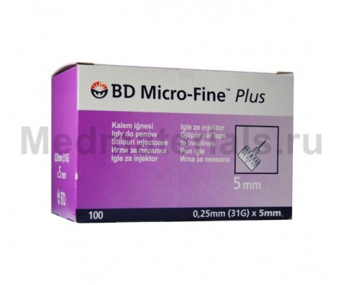 BD Micro-Fine Plus Игла для шприц ручек 31G (0,25 x 5,0 мм)