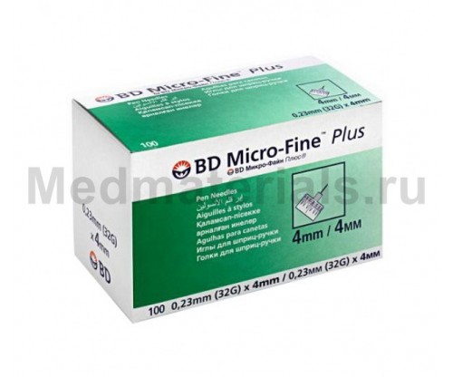 BD Micro-Fine Plus Игла для шприц ручек 32G (0,23 x 4,0 мм)