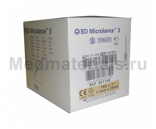 BD Microlance Игла инъекционная одноразовая стерильная 19G (1,1 x 25)