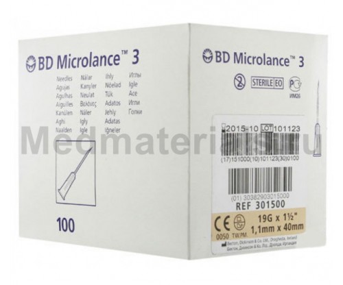 BD Microlance Игла инъекционная одноразовая стерильная 19G (1,1 x 40 мм) 