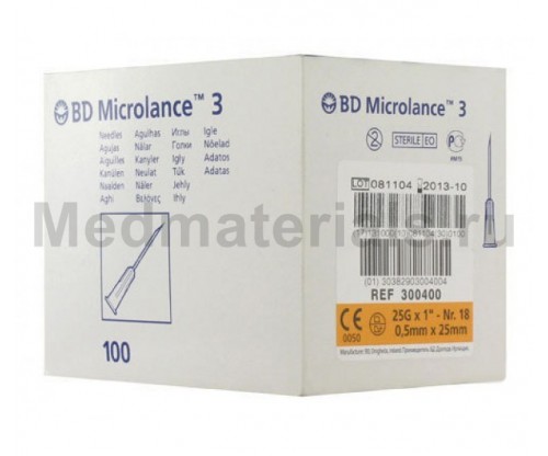 BD Microlance Игла инъекционная одноразовая стерильная 25G (0,5 x 25 мм)
