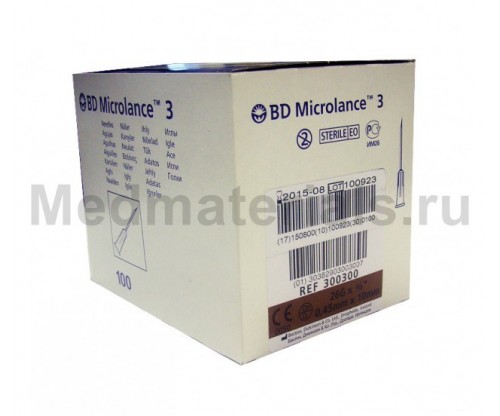 BD Microlance Игла инъекционная одноразовая стерильная 26G (0,45 х 10 мм) 