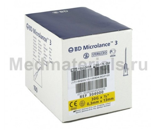 BD Microlance Игла инъекционная одноразовая стерильная 30G (0,3 x 13 мм)