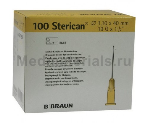 B.Braun Sterican Игла инъекционная одноразовая стерильная 19G (1.1 x 40 мм) короткий срез