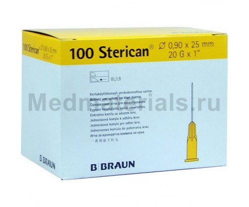 B.Braun Sterican Игла инъекционная одноразовая стерильная 20G (0,9 x 25 мм)