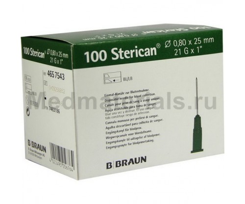 B.Braun Sterican Игла инъекционная одноразовая стерильная 21G (0,8 x 25 мм)