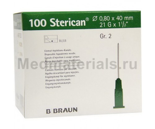 B.Braun Sterican Игла инъекционная одноразовая стерильная 21G (0,8 x 40 мм)
