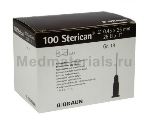 B.Braun Sterican Игла инъекционная одноразовая стерильная 26G (0,45 x 25 мм)