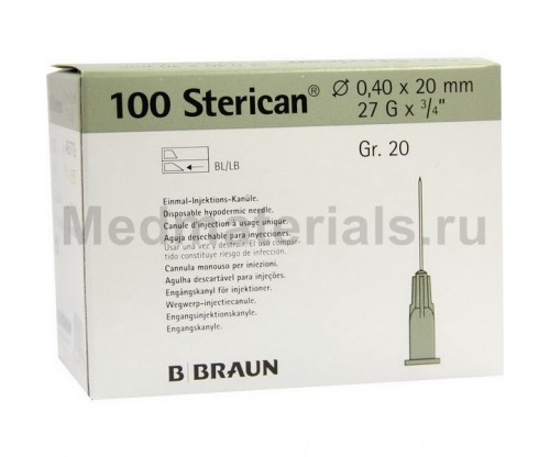 B.Braun Sterican Игла инъекционная одноразовая стерильная 27G (0,40 x 20 мм)