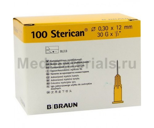 B.Braun Sterican Игла инъекционная одноразовая стерильная 30G (0,3 x 12 мм)