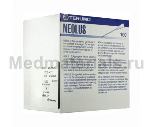 Terumo Neolus Игла инъекционная одноразовая стерильная 22G (0,7 х 50 мм)